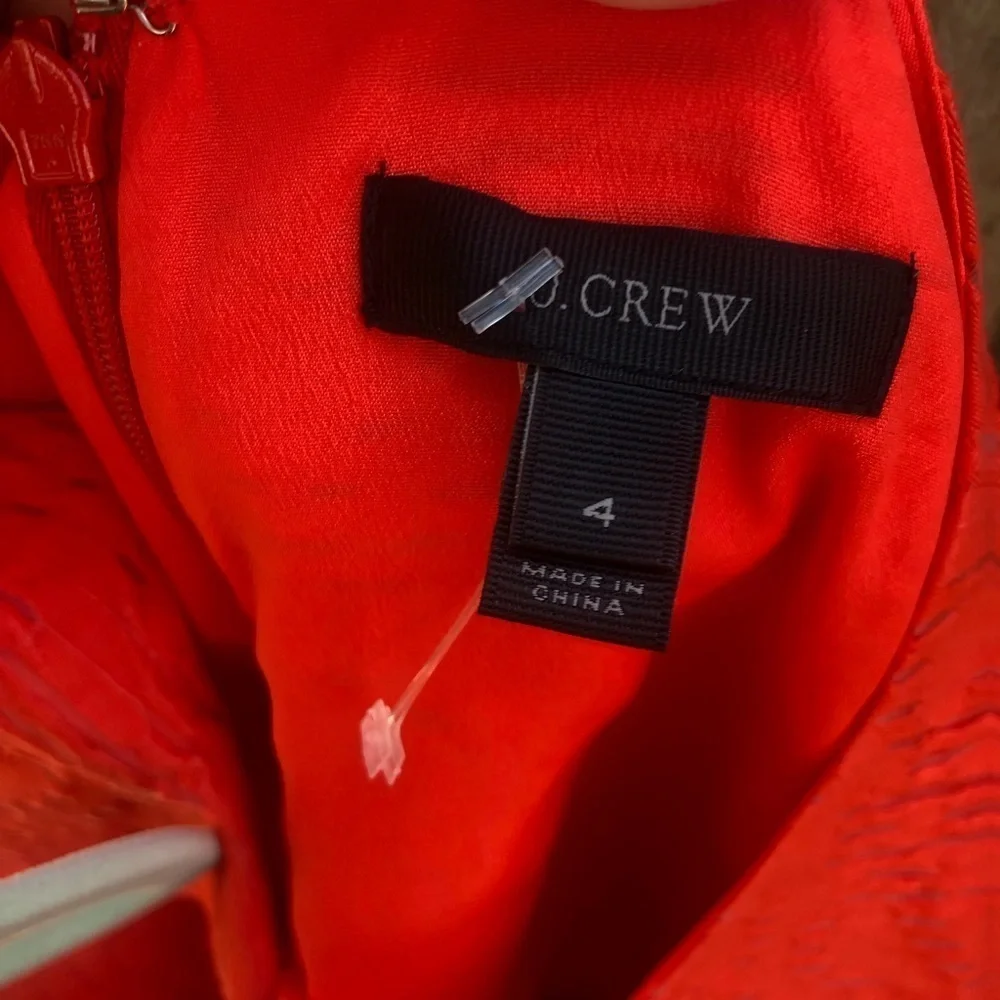 J.CREW ORANGE EYELET FIT & FLARE DRESS
